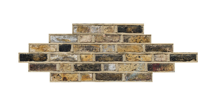 A piece of weathered brown brick wall.