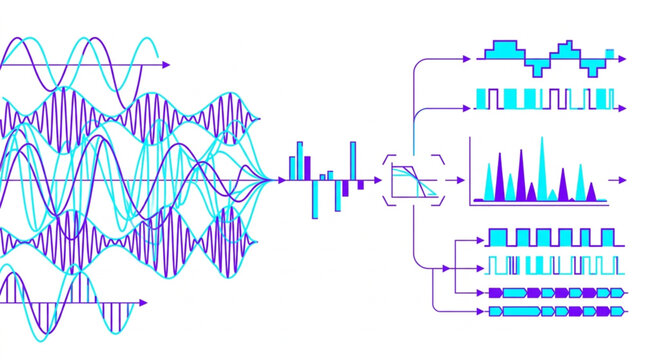 Graphs and charts technology display.