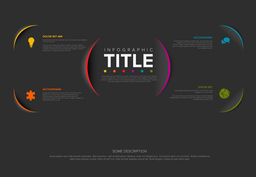 Modern Corporate Infographic Template on Dark Background