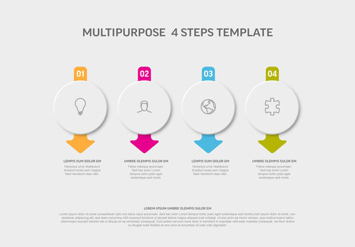 Modern Business Infographic Template with 4 Steps and Icons