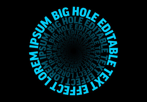 Abstract Text Spiral Deep Hole Editable Text Effect