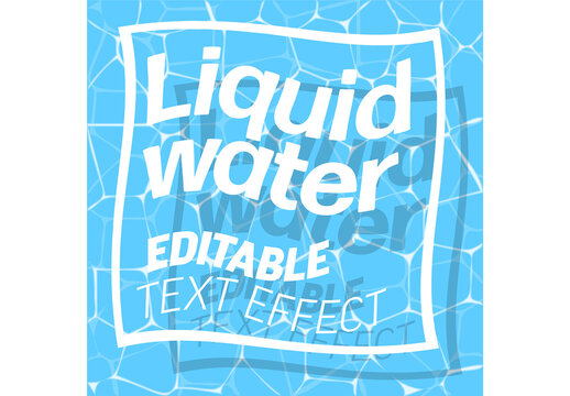 Liquid Pool Water Editable Text Effect