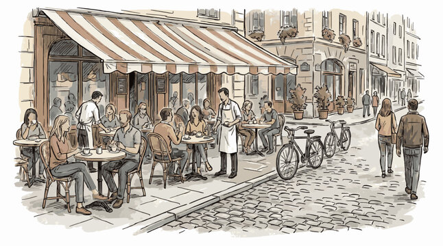 Editorial Street Cafe Scene