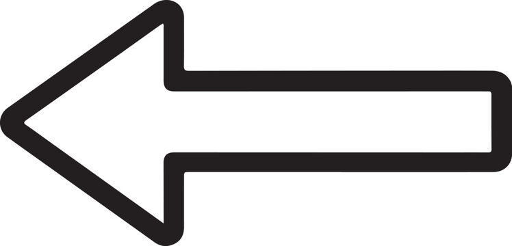 Left arrow icon representing navigation direction back action and user interface control element