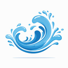 Fototapeta premium Stylized Blue Water Wave Splash