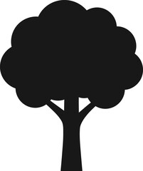 Simple silhouette of a tree with a large leafy crown  tree  nature © Md Imran