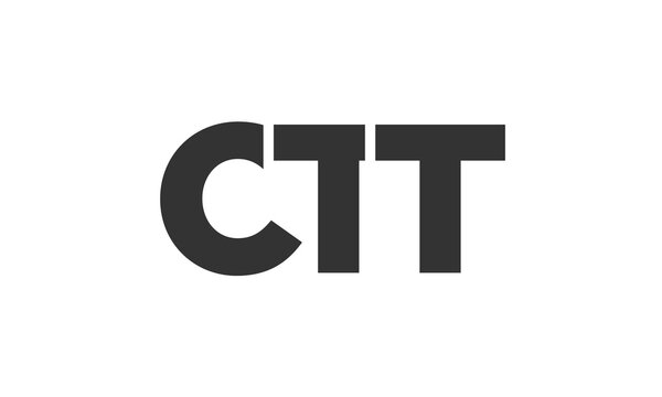 CTT logo design template with strong and modern bold text. Initial based vector logotype featuring simple and minimal typography. Trendy company identity.