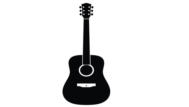 Guitar design showcases a string instrument silhouette that symbolizes musical passion and artistic expression.