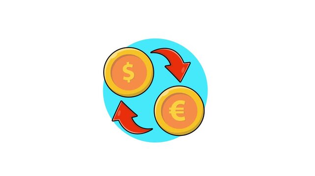 4k Currency Exchange Concept Animation Video 