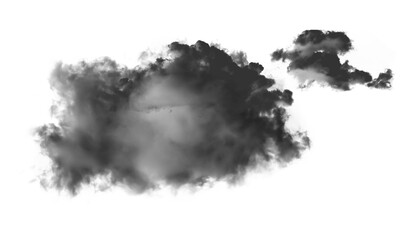 Obraz premium Heavy dark cloud isolated on transparent background, atmospheric weather element
