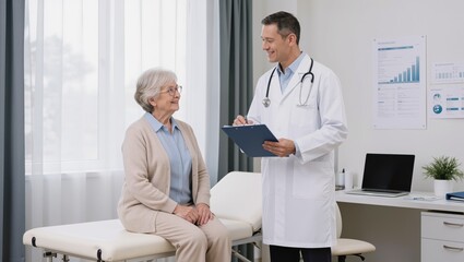 Obraz premium Medical consultation with senior woman and doctor