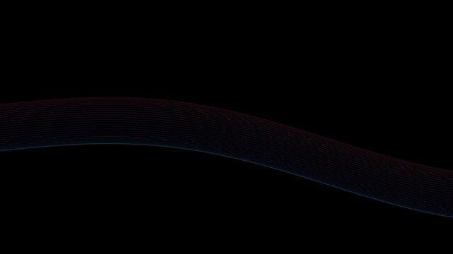 This motion graphics clip features a seamless loop of thin, undulating purple lines against a dark background, creating a subtle yet elegant abstract wave effect.
