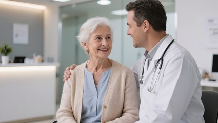 Obraz premium Medical consultation with senior woman and doctor