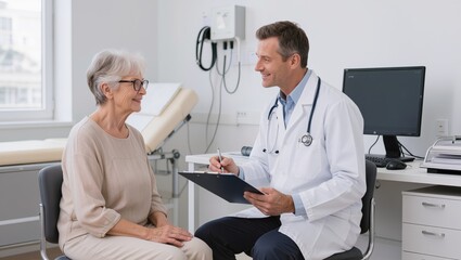 Obraz premium Medical consultation with senior woman and doctor