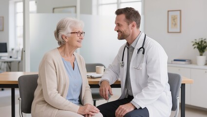 Obraz premium Medical consultation with senior woman and doctor