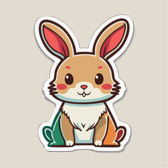 Obraz premium Cute Cartoon Rabbit Sticker