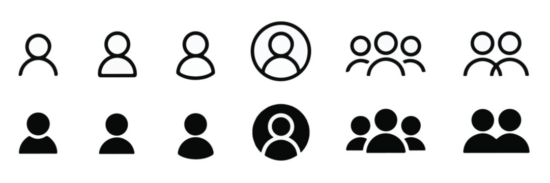 Set of User Profile and People Icons group