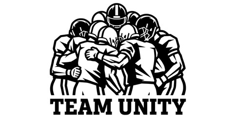 Fototapeta premium Team Huddle American Football Strategy Silhouette