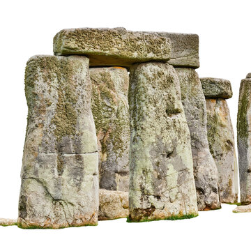 Ancient stone henge monoliths isolated on transparent background PNG element