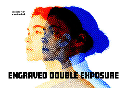 Engraved Double Exposure Effect