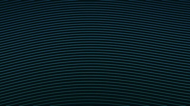 Abstract animation of glowing cyan lines undulating rhythmically on a dark background. This looping motion graphic creates a sense of flowing energy and digital movement.