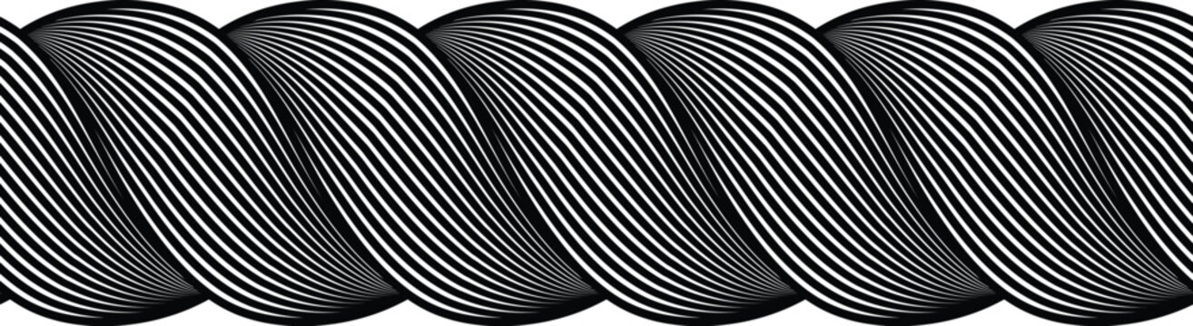 Black and white abstract rope pattern divider