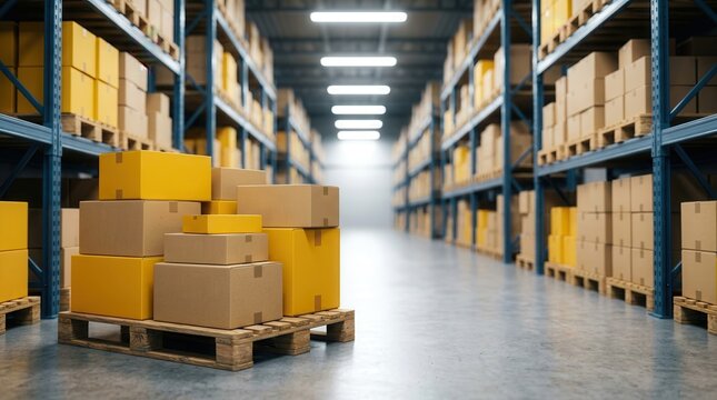 Efficient inventory management tracking stock levels in a large warehouse.