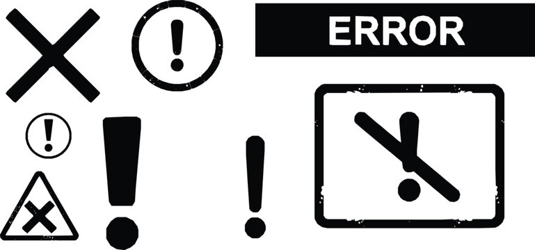 Cross Mark Outline Icon &ndash; Error Symbol Isolated on White Background