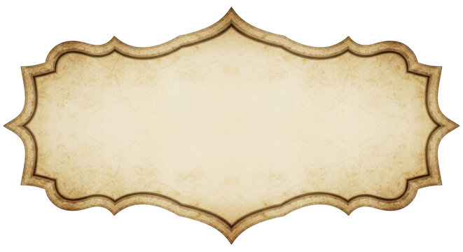 Elegant gold decorative border frame with vintage parchment paper texture