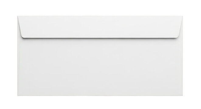 Empty white envelope with flap sealed