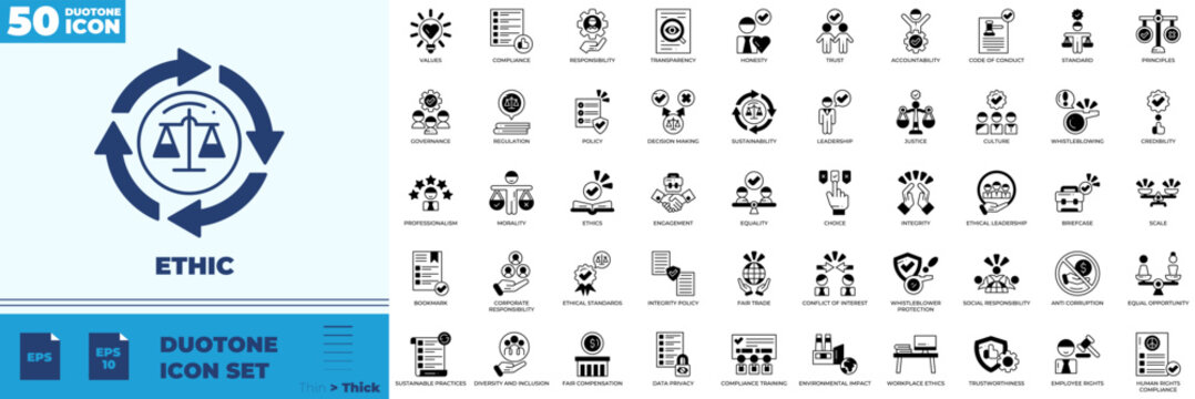 Ethic Duotone Editable Icons set