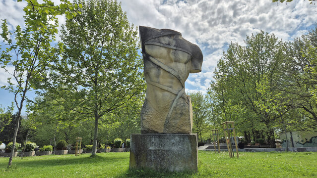 A statue intitulated Chiron in the park of Alexandru Ioan Cuza ( IOR ), picture taken on May 5, 2026 in Bucharest, Romania.