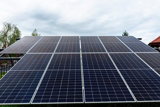 Photovoltaic solar panels generating clean home energy