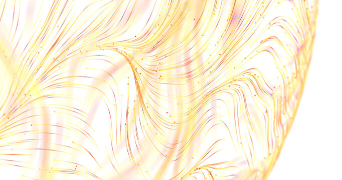 Dynamic digital art, abstract curves and lines with a golden color palette, artistic mode