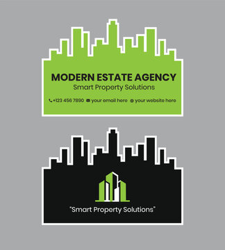 Modern Real Estate Die Cut Business Card Template