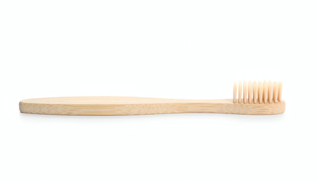 Bamboo toothbrush isolated