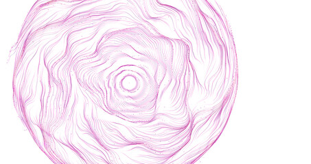 Obraz premium Abstract pink lines creating a circular pattern, suitable for design and background use.