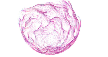 Obraz premium A mesmerizing abstract visualization of pink particles swirling and flowing to create a dynamic, sph
