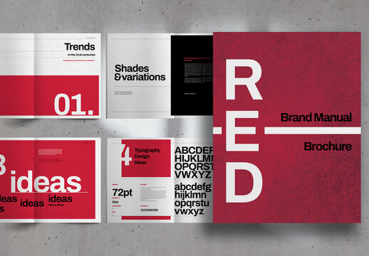Red Black and White Bold Modern Typography Brand Manual Brochure Layout