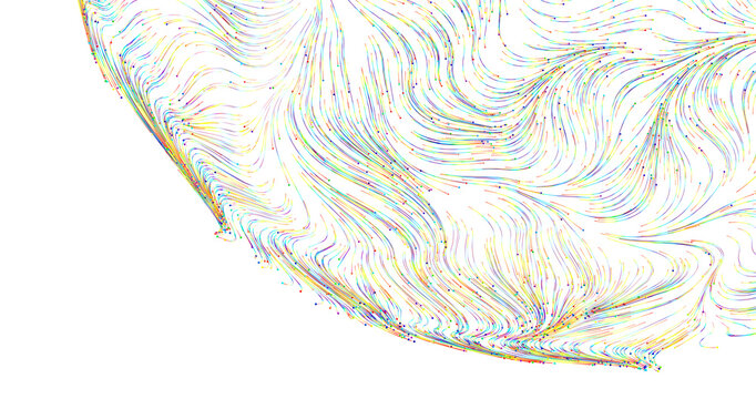Abstract design of flowing lines and colors creating a visual flow pattern, great for bac