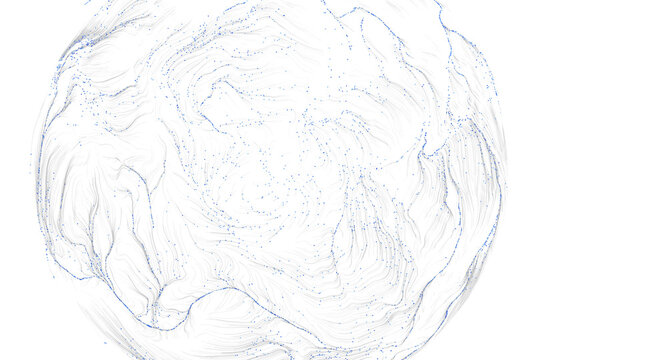 Abstract design of flowing lines and points on white, great for backgrounds, graphic desi