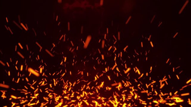 Flying Fire Ember Particles Background | Glowing Fire Sparks Background 4k Ultra HD