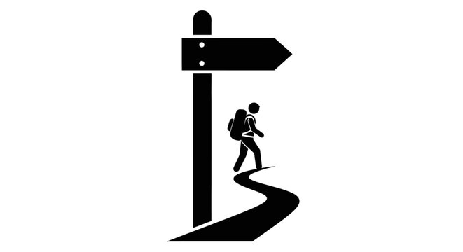 Hiker with Backpack on Pathway.