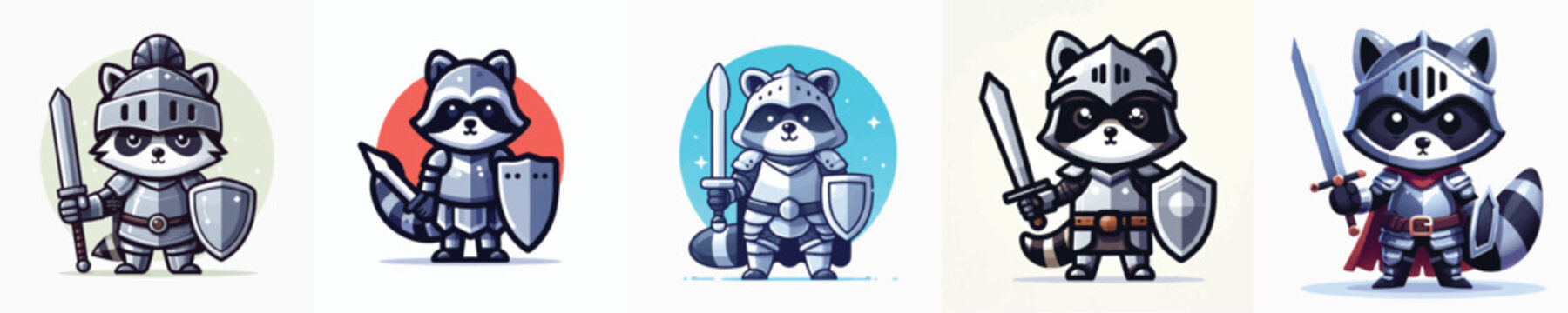 vector of raccoon knight