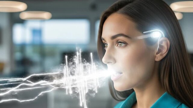 Futuristic Woman with Brain-Computer Interface - Technology and Innovation.
