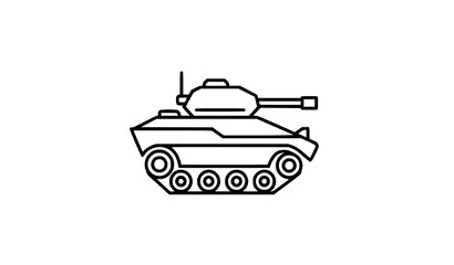 Minimalist tank line art vector icon with clean black outline drawing © MdIbrahimIslam