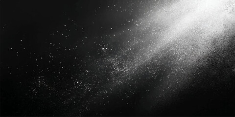 A black and white abstract background featuring a dark galaxy texture with swirling smoke clouds and bright stars scattered across a deep night sky universe © Bepari