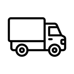 Fototapeta premium Simple Outline Minimalist Line Art Truck Icon Representing Delivery And Logistics