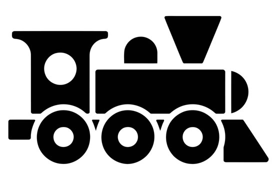 Retro steam locomotive chugging on tracks flat design vector