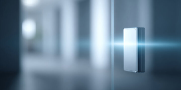 Modern smart light switch on wall